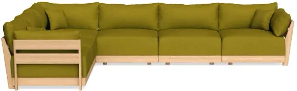 Modular Bondi Latte 6-Seater Corner Sectional in Olive Green | Memory Foam Blend