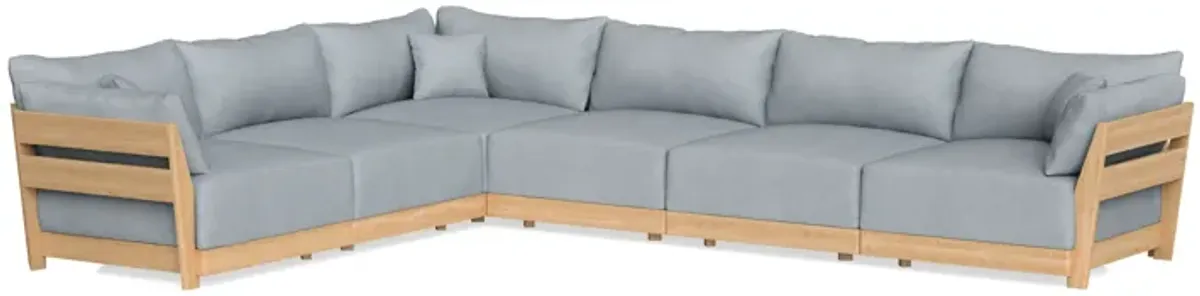 Modular Bondi Latte 6-Seater Corner Sectional in Ash | Memory Foam Blend
