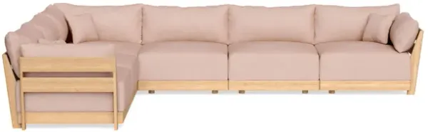 Modular Bondi Latte 6-Seater Corner Sectional in Rose Quartz | Memory Foam Blend
