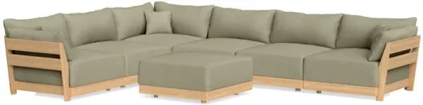 Modular Bondi Latte 6-Seater Corner Sectional + Ottoman in Cappuccino | Memory Foam Blend