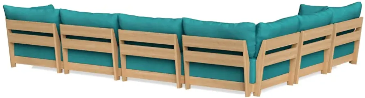 Modular Bondi Latte 6-Seater Corner Sectional in Pool | Memory Foam Blend
