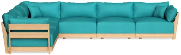 Modular Bondi Latte 6-Seater Corner Sectional in Pool | Memory Foam Blend