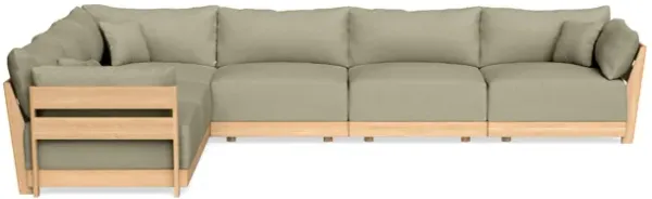 Modular Bondi Latte 6-Seater Corner Sectional in Cappuccino | Memory Foam Blend