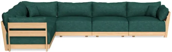 Modular Bondi Latte 6-Seater Corner Sectional in Forest Green | Memory Foam Blend