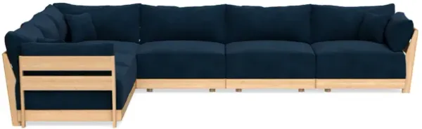 Modular Bondi Latte 6-Seater Corner Sectional in Royal Blue | Memory Foam Blend