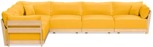 Modular Bondi Latte 6-Seater Corner Sectional in Marigold | Memory Foam Blend