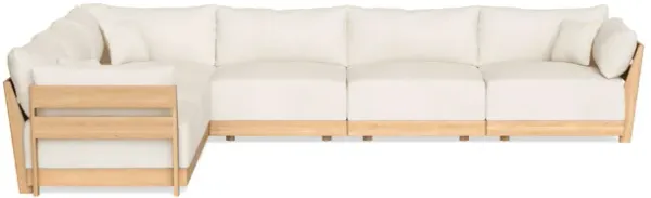 Modular Bondi Latte 6-Seater Corner Sectional in Powder | Memory Foam Blend