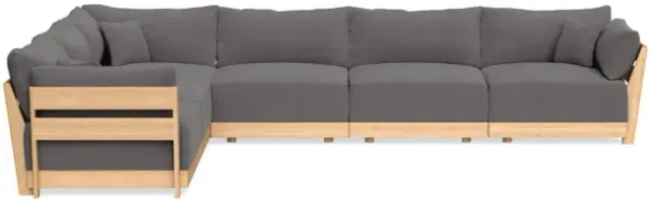 Modular Bondi Latte 6-Seater Corner Sectional in Burnt Ember | Memory Foam Blend