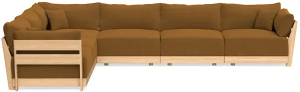 Modular Bondi Latte 6-Seater Corner Sectional in Cognac | Memory Foam Blend
