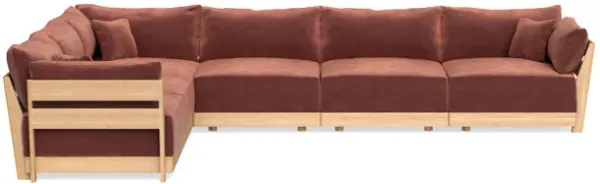 Modular Bondi Latte 6-Seater Corner Sectional in Spice | Memory Foam Blend