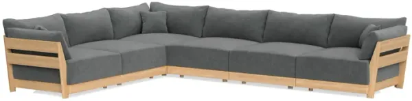 Modular Bondi Latte 6-Seater Corner Sectional in Chimney Gray | Memory Foam Blend
