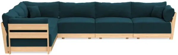Modular Bondi Latte 6-Seater Corner Sectional in Indigo | Memory Foam Blend