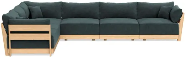Modular Bondi Latte 6-Seater Corner Sectional in Nightfall | Memory Foam Blend
