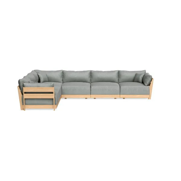 Modular Bondi Latte 6-Seater Corner Sectional in Storm Gray | Memory Foam Blend
