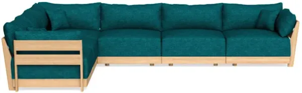 Modular Bondi Latte 6-Seater Corner Sectional in Marine Teal | Memory Foam Blend