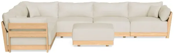 Modular Bondi Latte 6-Seater Corner Sectional + Ottoman in Mascarpone | Memory Foam Blend