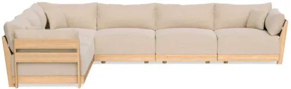 Modular Bondi Latte 6-Seater Corner Sectional in Vanilla | Memory Foam Blend