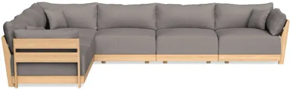 Modular Bondi Latte 6-Seater Corner Sectional in Cement | Memory Foam Blend