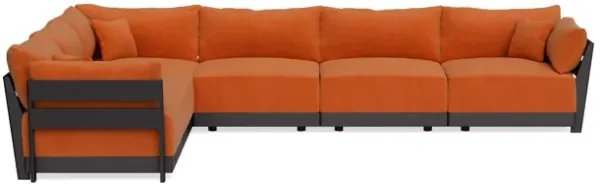 Modular Bondi Black 6-Seater Corner Sectional in Terracotta | Classic Blend
