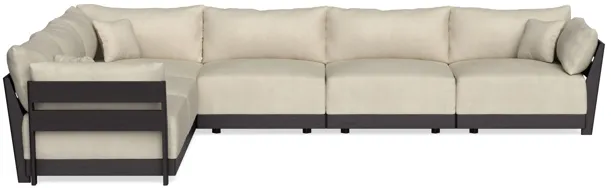 Modular Bondi Black 6-Seater Corner Sectional in Almond | Classic Blend