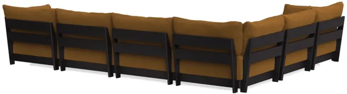 Modular Bondi Black 6-Seater Corner Sectional in Cognac | Classic Blend