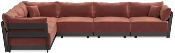 Modular Bondi Black 6-Seater Corner Sectional in Spice | Classic Blend