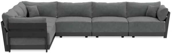 Modular Bondi Black 6-Seater Corner Sectional in Chimney Gray | Classic Blend