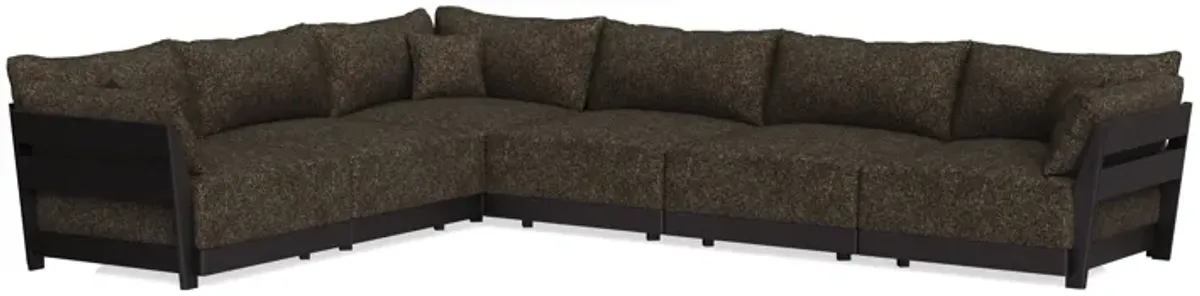 Modular Bondi Black 6-Seater Corner Sectional in Phantom | Classic Blend
