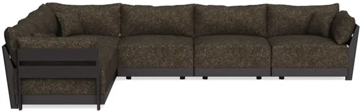 Modular Bondi Black 6-Seater Corner Sectional in Phantom | Classic Blend