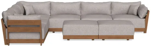 Modular Bondi Espresso 6-Seater Corner Sectional + Bench Ottoman in Heathered Taupe | Classic Blend