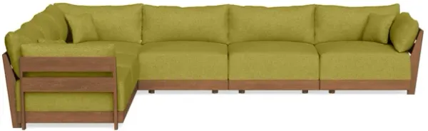Modular Bondi Espresso 6-Seater Corner Sectional in Avocado | Classic Blend