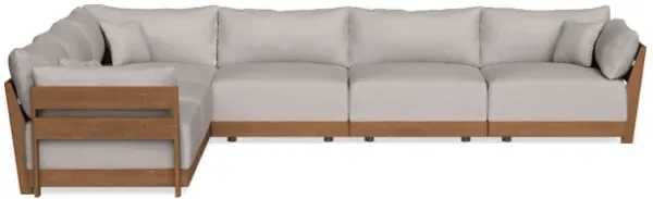 Modular Bondi Espresso 6-Seater Corner Sectional in Cloud | Classic Blend