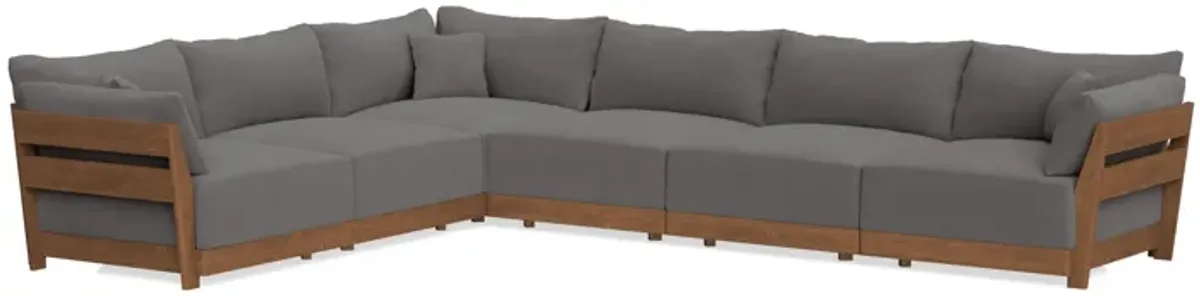Modular Bondi Espresso 6-Seater Corner Sectional in Burnt Ember | Classic Blend