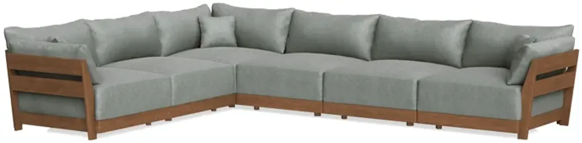 Modular Bondi Espresso 6-Seater Corner Sectional in Storm Gray | Classic Blend