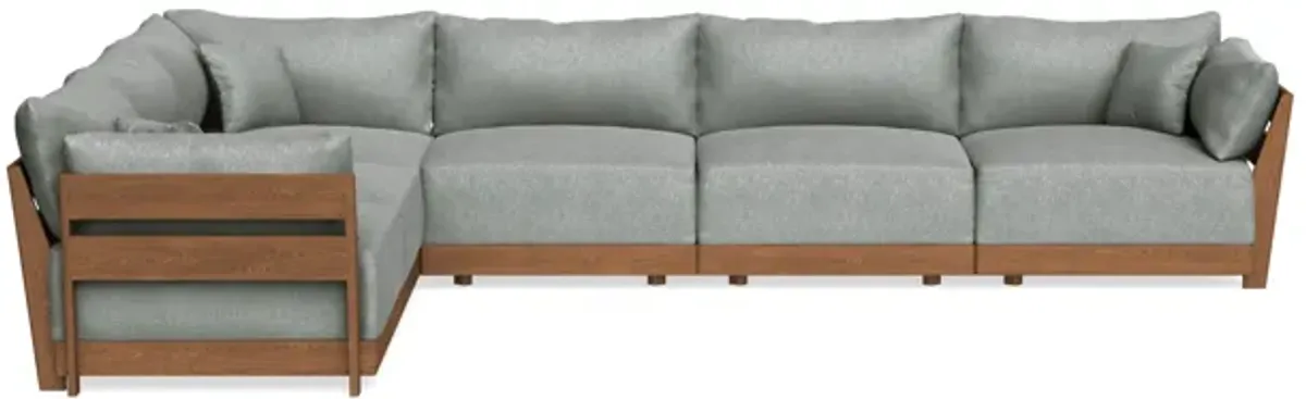 Modular Bondi Espresso 6-Seater Corner Sectional in Storm Gray | Classic Blend
