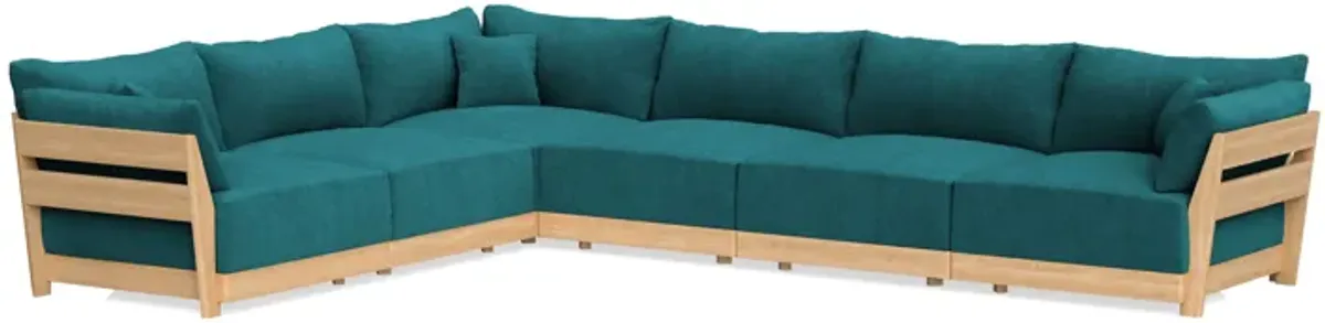 Modular Bondi Latte 6-Seater Corner Sectional in Ocean | Classic Blend