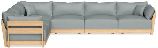 Modular Bondi Latte 6-Seater Corner Sectional in Light Steel | Classic Blend