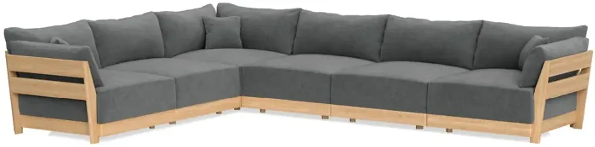 Modular Bondi Latte 6-Seater Corner Sectional in Chimney Gray | Classic Blend
