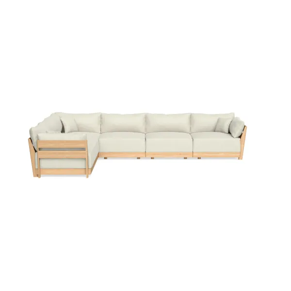 Modular Bondi Latte 6-Seater Corner Sectional in Eggshell | Classic Blend