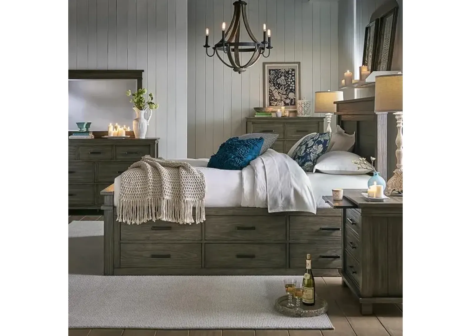 Rivington Gray Captain's Bedroom Set