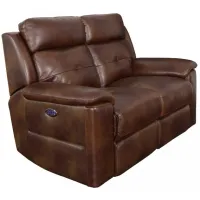 Easton Leather Power Reclining Loveseat with Power Headrests and Power Lumbar Support