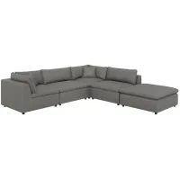 Module 5pc Leather Sectional with Ottoman