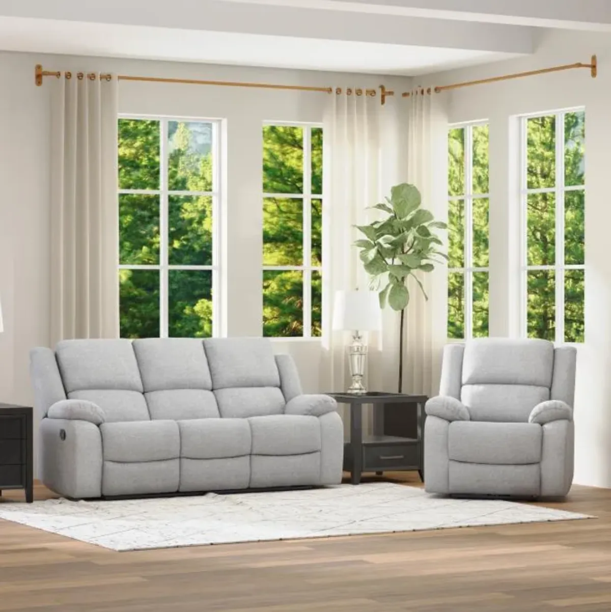 Collin Dual Reclining Sofa & FREE Recliner