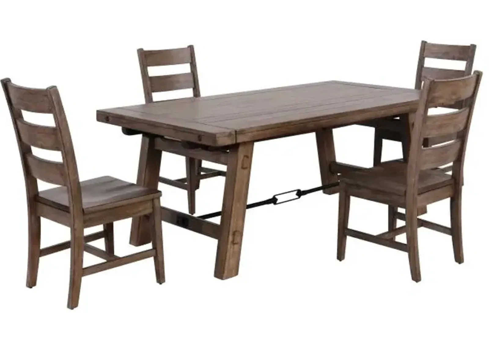 Tucker 5pc Dining Set: Table & 4 Ladderback Chairs