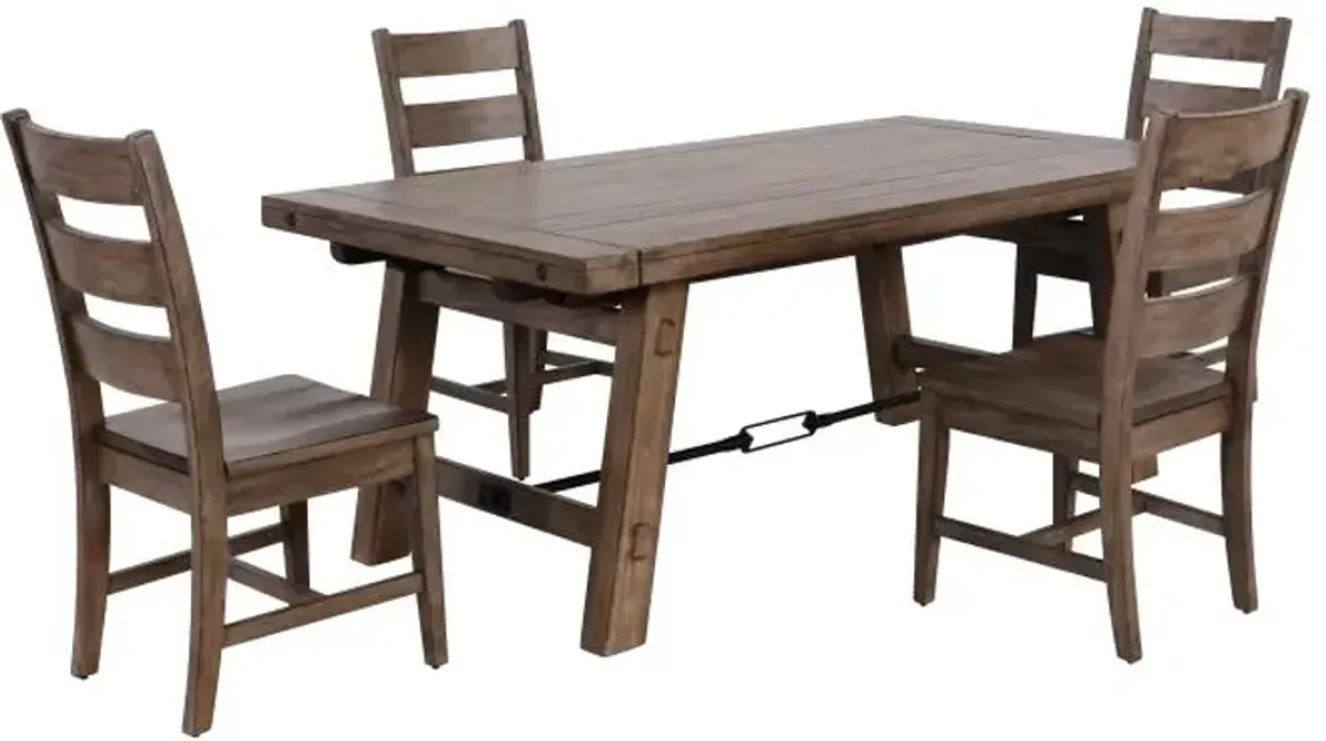 Tucker 5pc Dining Set: Table & 4 Ladderback Chairs