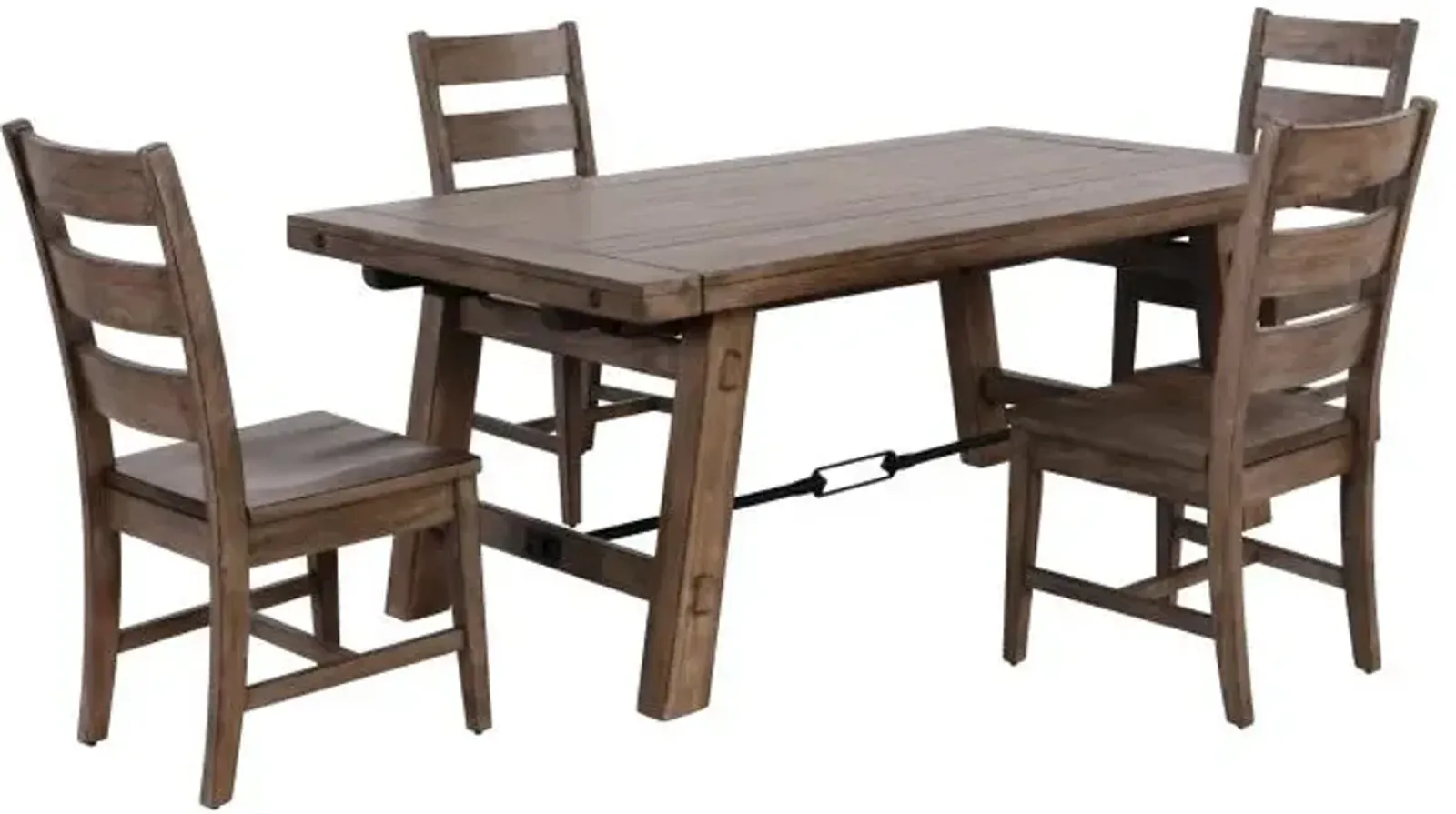 Tucker 5pc Dining Set&colon; Table &amp; 4 Ladderback Chairs