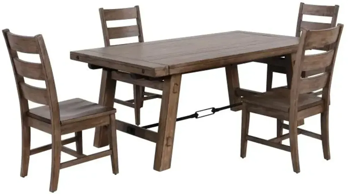 Tucker 5pc Dining Set: Table & 4 Ladderback Chairs