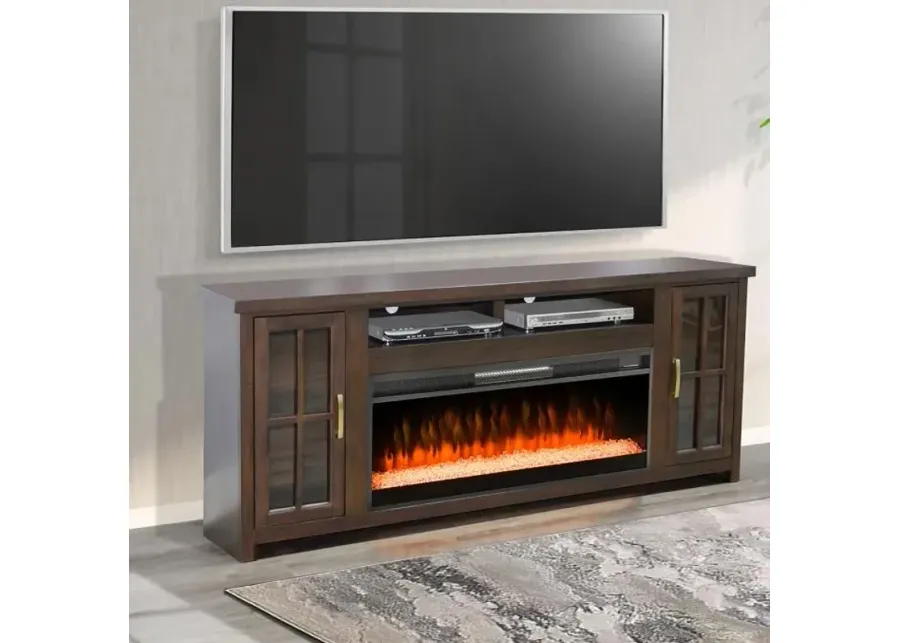 Levi Media Console & Crystal Fire Insert