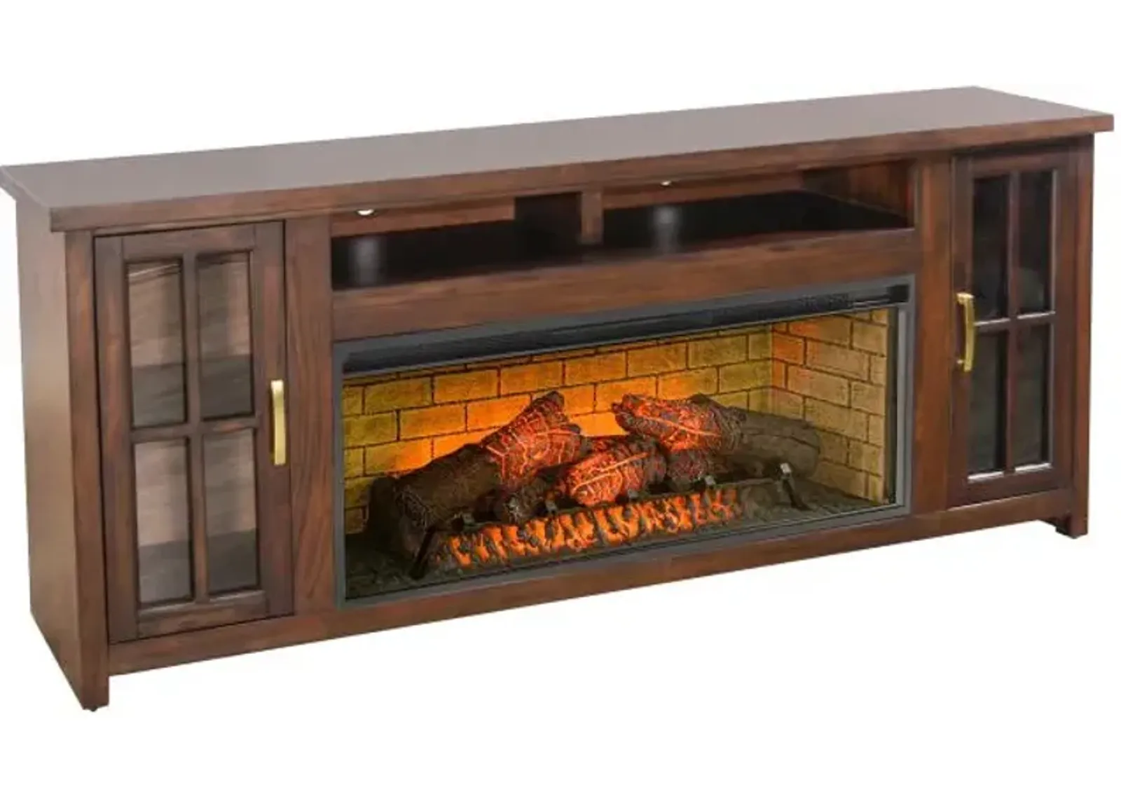 Levi Media Console & Log Fire Insert