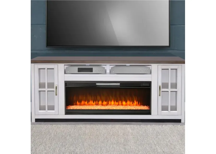 Levi Media Console & Crystal Fire Insert